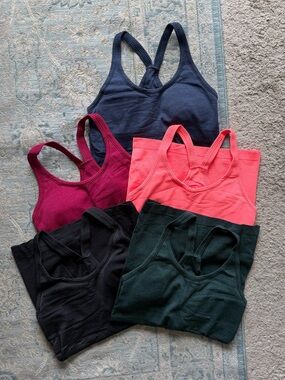 Lululemon Ebb to Street Tank Tops Set of Five